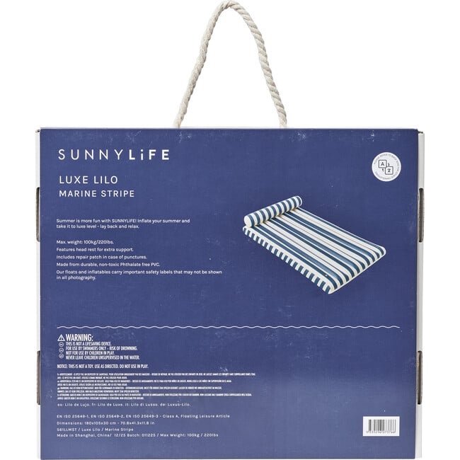 Luxe Lilo, Marine Stripe - Pool Floats - 9