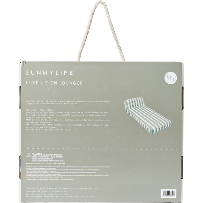 Luxe Lie-On Lounger, Seagrass Stripe - Pool Floats - 9