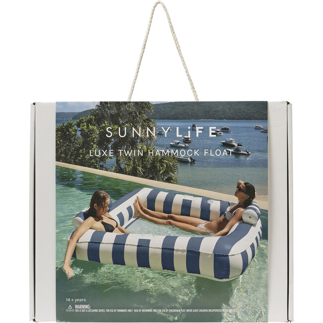 Luxe Twin Hammock Float: Le Weekend - Navy Stripe - Pool Floats - 11
