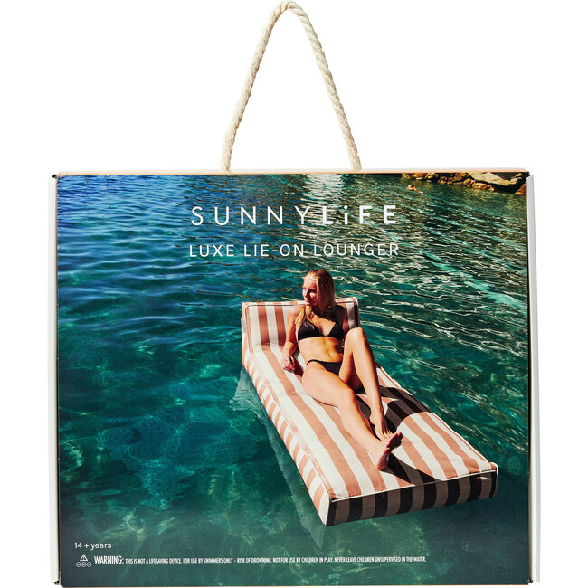 Luxe Lie-On Lounger, Tierra Clay Stripe - Pool Floats - 11