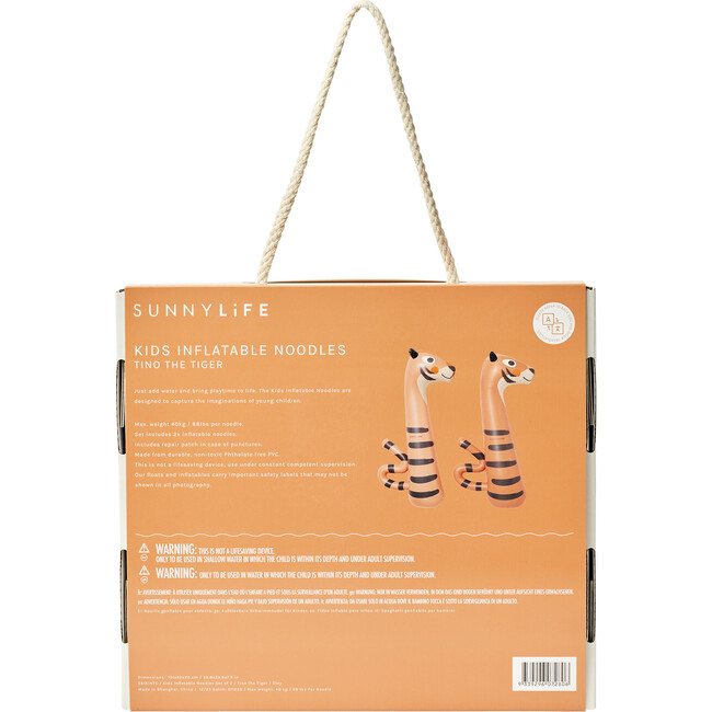 Kids Inflatable Noodle: Tino the Tiger Clay - 2pk - Pool Floats - 8