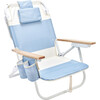Deluxe Beach Chair, La Mer Med Blue Block - Accent Seating - 1 - thumbnail