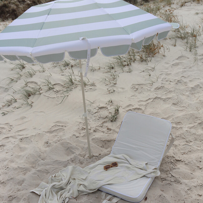 Compact Beach Umbrella, Sea Sage Stripe