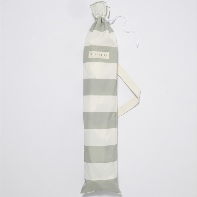 Compact Beach Umbrella, Sea Sage Stripe - Umbrellas - 4