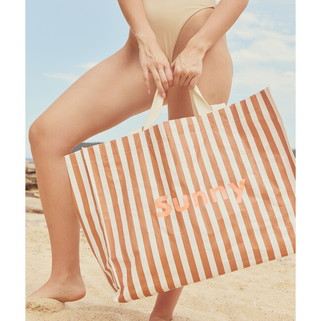 Carryall Beach Bag, Tierra Clay Stripe - Bags - 7