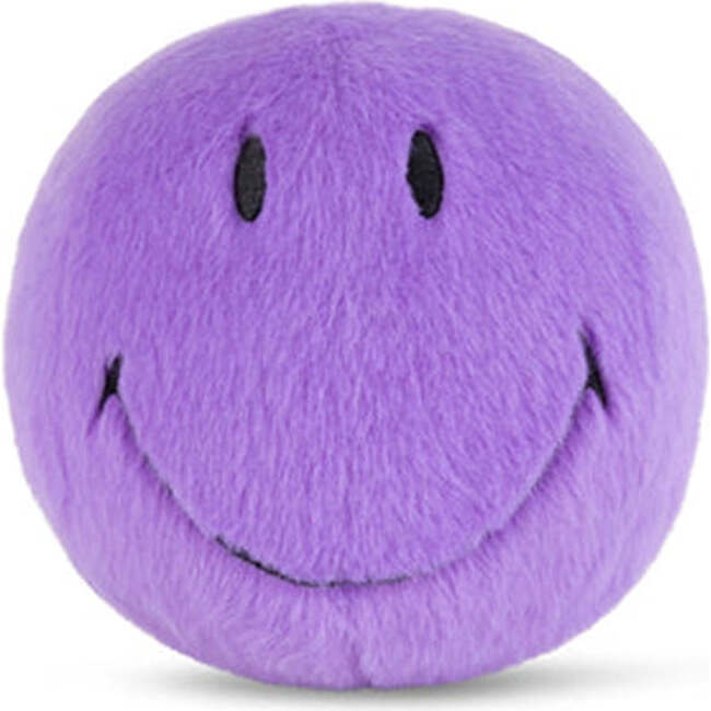 Plush Smiley Fuzzy Bright Purple 5"