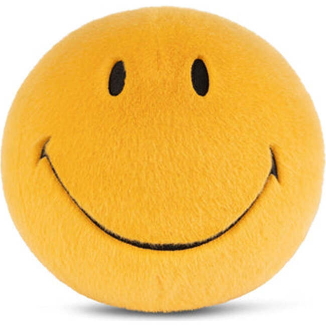 Plush Smiley Fuzzy Bright Yellow 9"