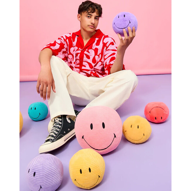 Plush Smiley Fuzzy Bright Purple 5"