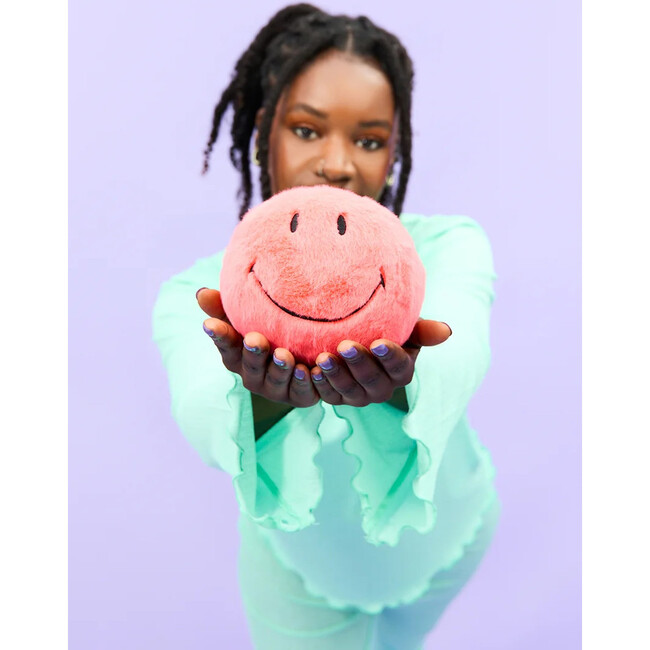 Plush Smiley Fuzzy Pink 5"