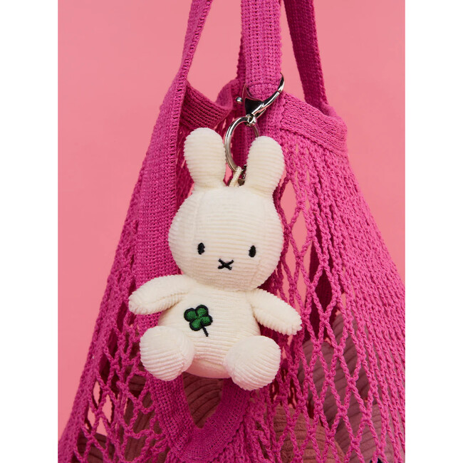 Keychain Four Leaf Clover Offwhite 4"