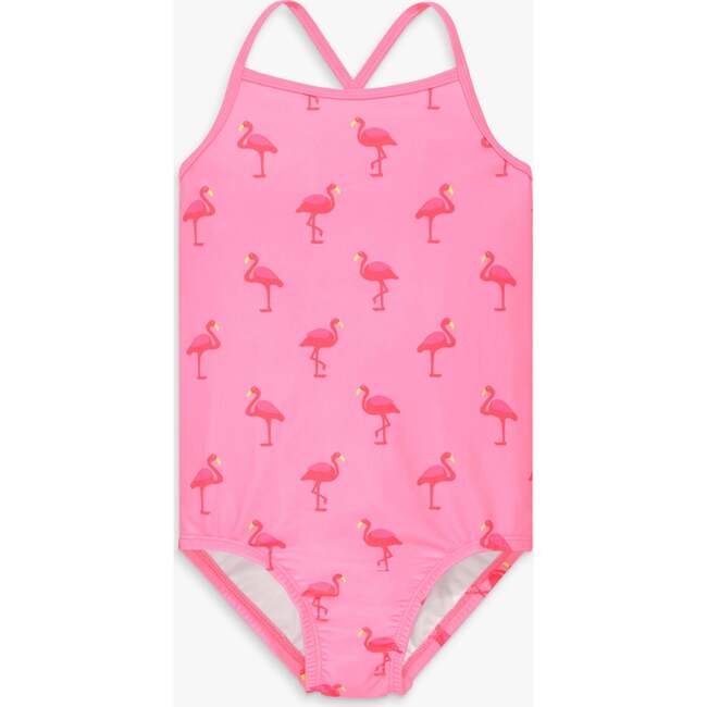 Kids Swimsuit In Flamingos, Pink Lemonade Flamingos