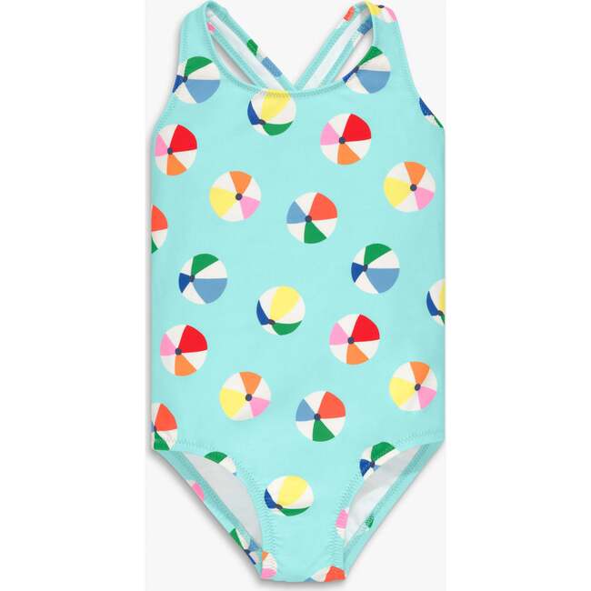 Kids Tank Swimsuit In Beach Balls, Mist Beach Balls