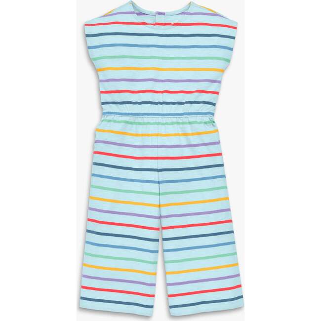 Kids Backyard Romper In Rainbow Stripe, Saltwater Rainbow Stripe
