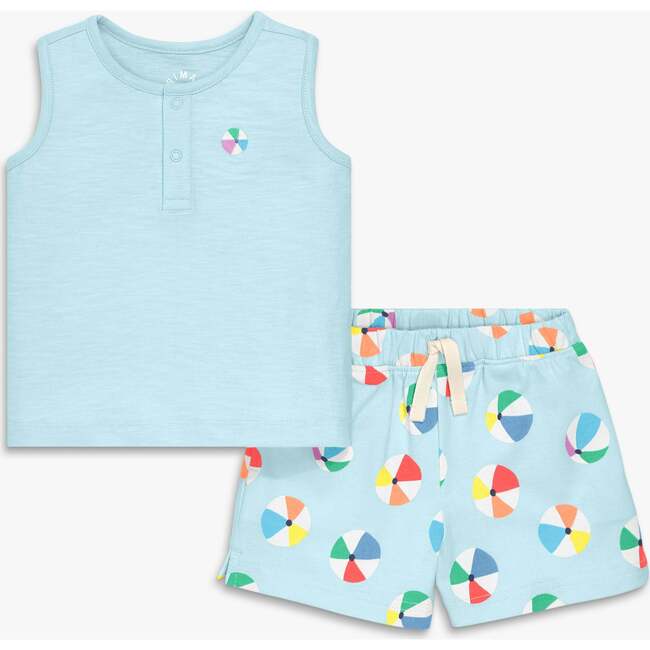 Baby Tank And Shorts Set In  Beach Balls, Saltwater Beach Balls