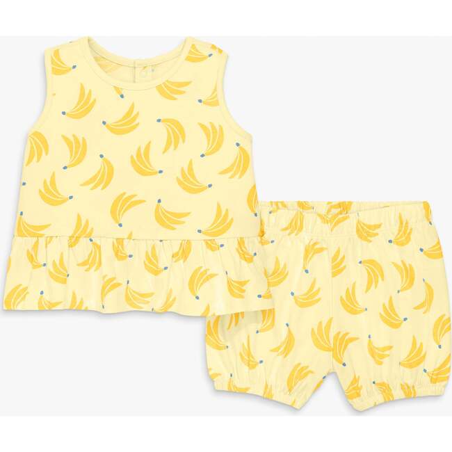 Baby Tank And Shorts Set In Bananas, Light Banana Bananas