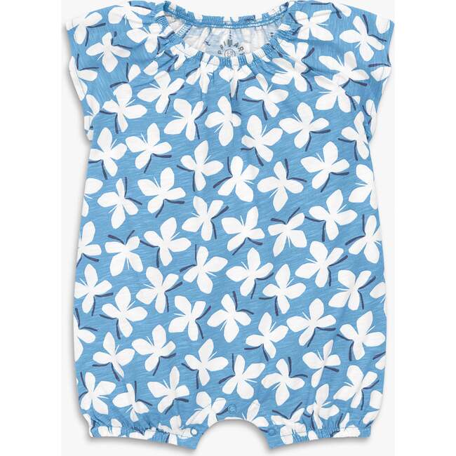 Baby Flutter Sleeve Shortie In Butterflies, Cornflower Butterflies