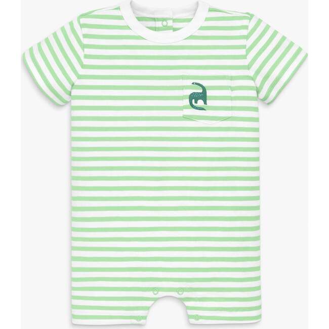 Baby Embroidered Stripe Pocket Shortie, Pear White Stripe