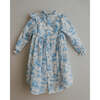Long Sleeve Aoki Dress, Blue Toile - Dresses - 5