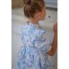 Short Sleeve Aoki Dress, Blue Toile - Dresses - 4