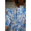 Short Sleeve Aoki Dress, Blue Toile - Dresses - 5