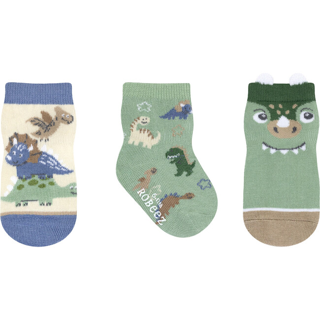 Tiny Dinos Olive 3pk Sock