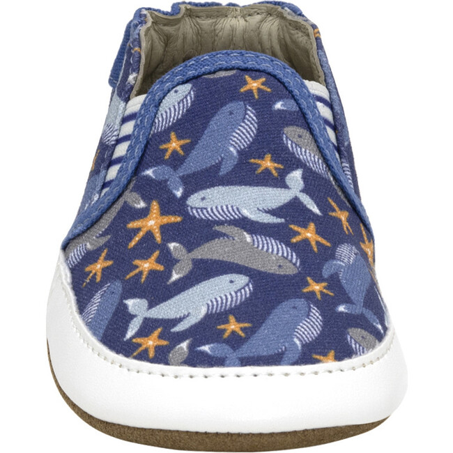 Whales Tale Dark Blue Soft Sole - Crib Shoes - 3