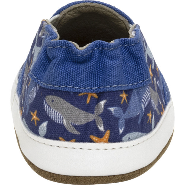 Whales Tale Dark Blue Soft Sole - Crib Shoes - 4