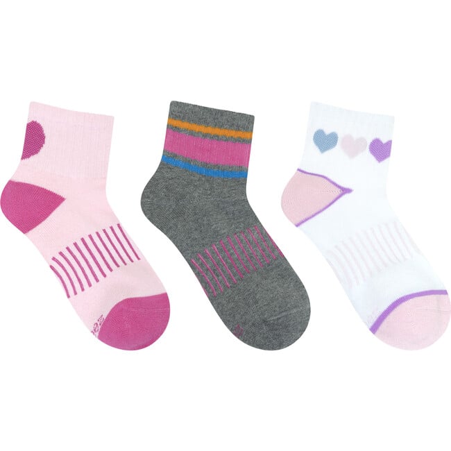 Heart Supreme Qtr Pink 3pk Sock