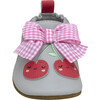 Cherry Cute Grey Soft Sole - Crib Shoes - 3 - thumbnail