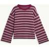 Women's Organic Cotton Sweater, Berry Stripes - Sweaters - 1 - thumbnail