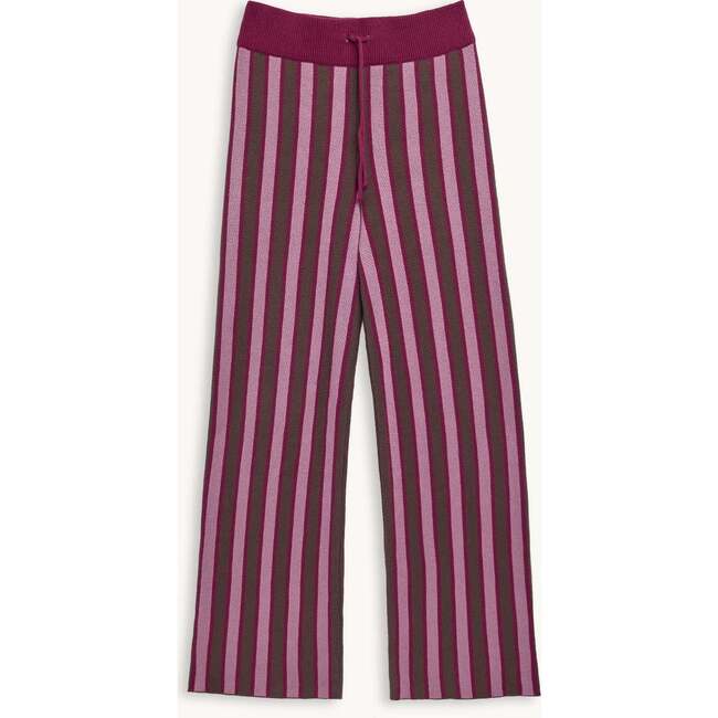 Women's Organic Cotton Pants, Berry Stripes