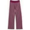 Women's Organic Cotton Pants, Berry Stripes - Pants - 1 - thumbnail