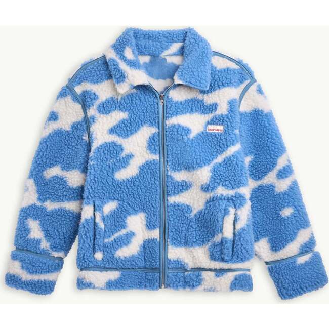 Women's Merino Wool Jacket, Blue Cow