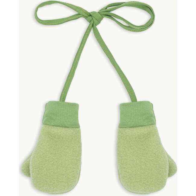 Children's Merino Wool Mittens, Green Pea
