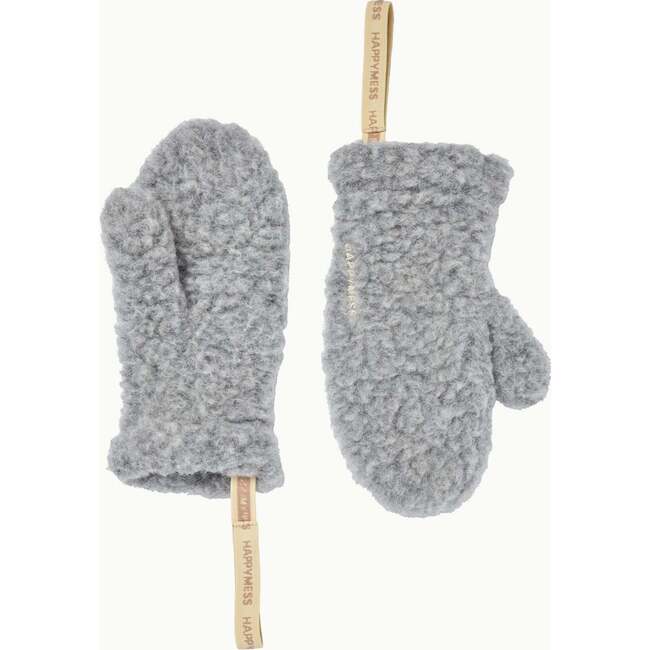 Children's Merino Wool Mittens, Stone Grey 6y+