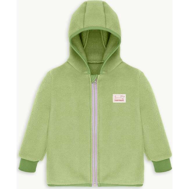 Children's Merino Wool Jacket, Green Pea