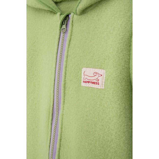 Children's Merino Wool Jacket, Green Pea