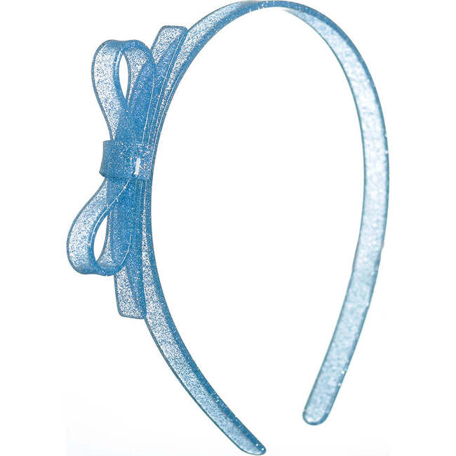 Thin Bow Glitter Blue Headband