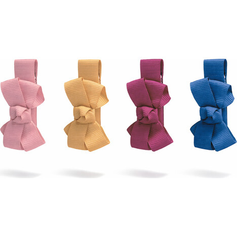 Little Bows Yellow Red Blue Fabric Hair Clips