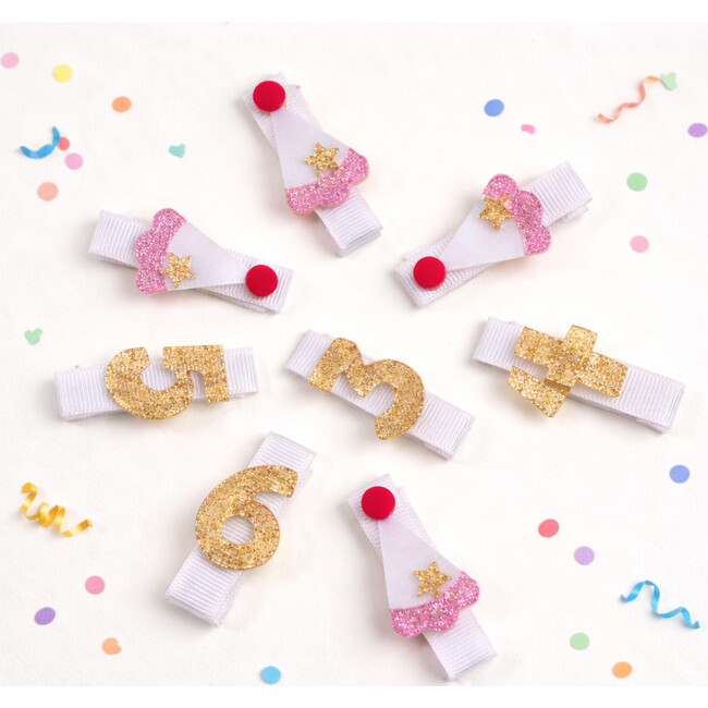 Little Party Hat Number 3 Hair Clips