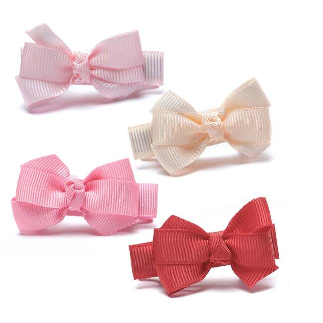 Little Bows Red Shades Fabric Hair Clips