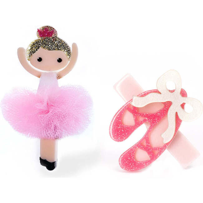 Ballerina Grace Pink Tutu - Ballet Slipper Hair Clip (Pair)