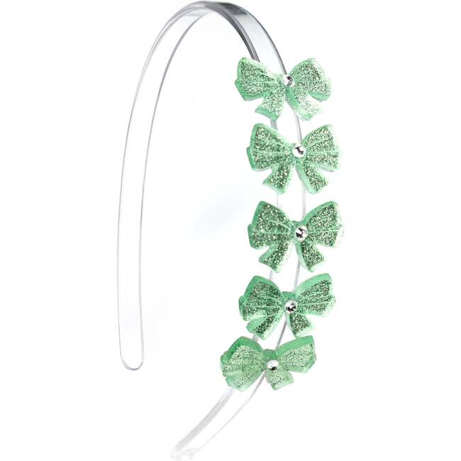 Bows Glitter Light Green Headband