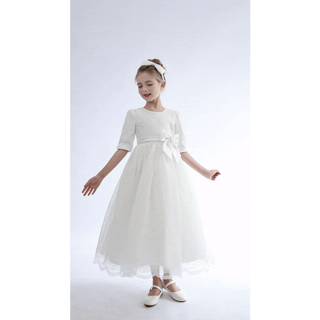 Shannora Puff Sleeve Formal Dress, White