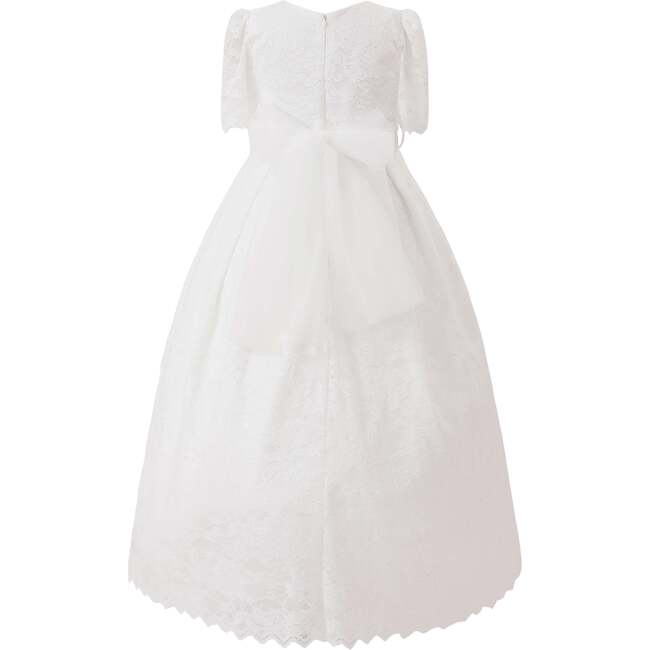Belciana Short Sleeve Lace Dress, White - Dresses - 3