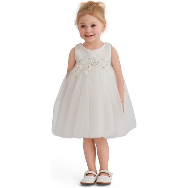 Zinara Ribbon Bloom Gown, White