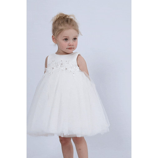 Zinara Ribbon Bloom Gown, White