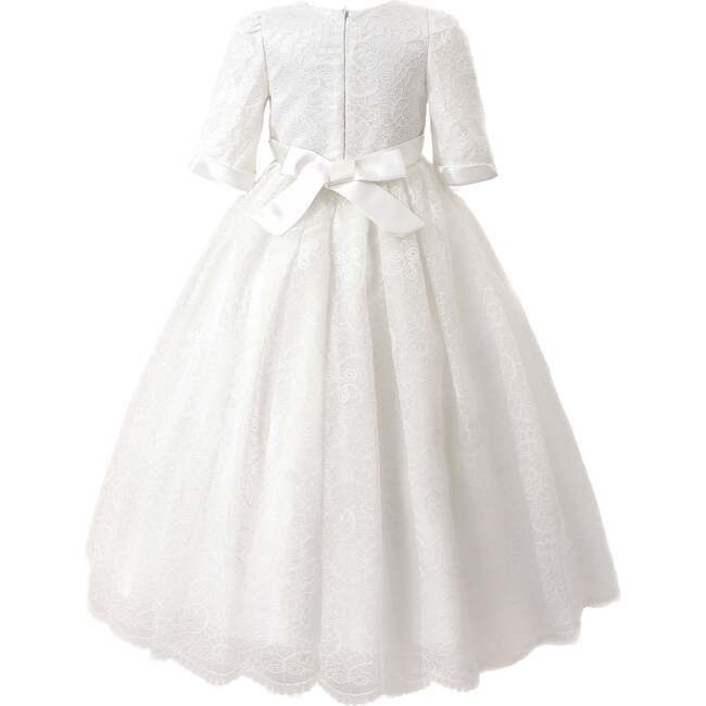 Shannora Puff Sleeve Formal Dress, White - Dresses - 4