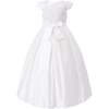 Dalmira Puff Sleeve Formal Dress, White - Dresses - 3