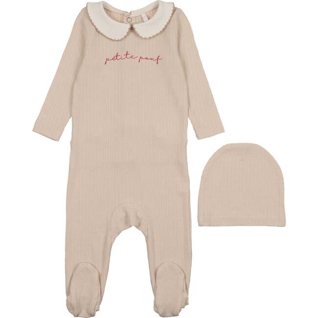 Petite Pouf Footie, Cream/Pink